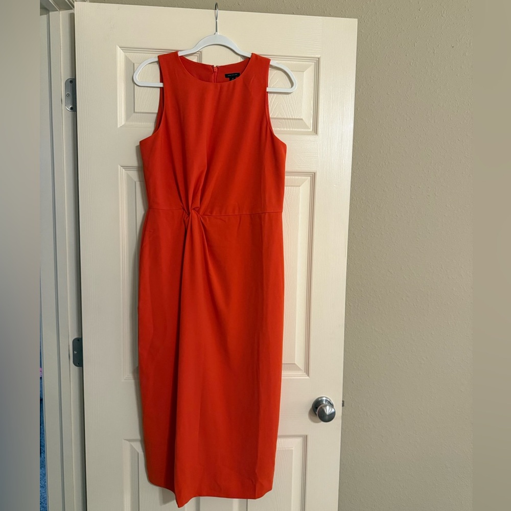 Ann Taylor Vibrant Orange Midi Dress